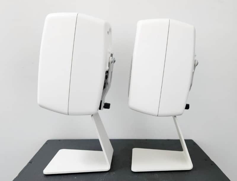 Genelec Genelec 8341AW 2022 - white with Genelec GLM kit and white desktop stands image 1