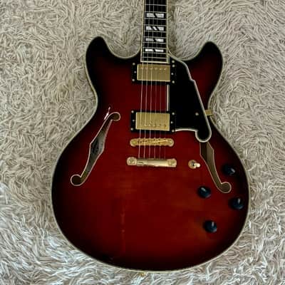 D'Angelico Excel DC Semi-Hollow Body Electric Guitar - Amaretto Burst - Sample