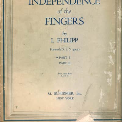 Exercises for Independence of the Fingers by I. Philipp in Part I Part II- 1926 Edition Printed in the U.S.A. Vintage Music Sheet image 1