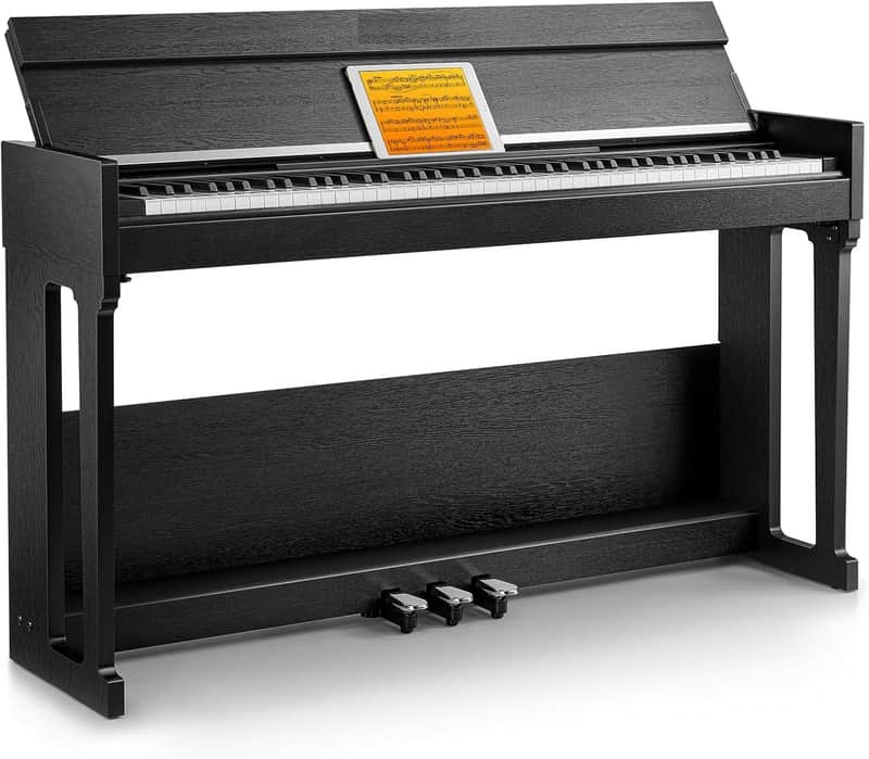 Piano, 88 Key Weighted Piano Keyboard for Beginner/Professional with Three Pedals, Support U-disk Music Playing, PC/Tablet/Cell Phone Connecting, Audio In/Output image 1