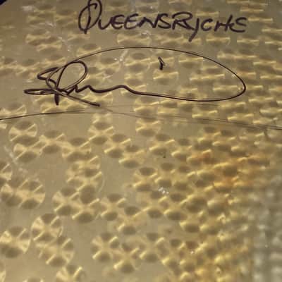 Paiste Scott Rockenfield's Queensrÿche, 18" Rude, 2002 Crash/Ride B, Cracked, Autographed! (#4) 1990s image 10
