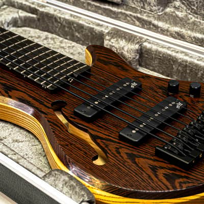 2019 Alpher Mako Elite Thinline 6-String Bass Guitar w/ Aguilar Super Singles, Wenge Neck/Top, Boutique Build Quality image 3