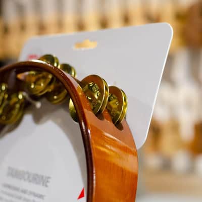 Meinl African Brown Wood Tambourine Brass Jingles image 4