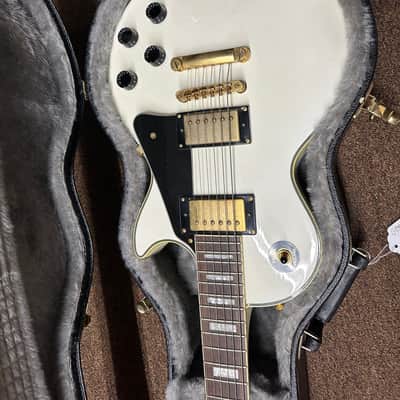 Used Epiphone Les Paul Custom Electric Guitar - Alpine White Vintage 2007 w/ Hard Case image 2