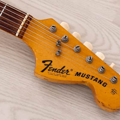 1974 Fender Competition Mustang Vintage Offset Guitar Competition Red w/ Case image 4