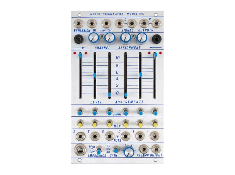 DIY Model 207r Rev3 Mixer / Preamplifier (Buchla 4U)