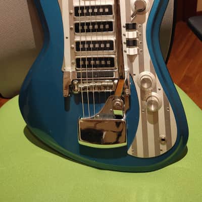 1966 Teisco Del Rey ET-460 "Shark Fin" - Metallic Blue image 15
