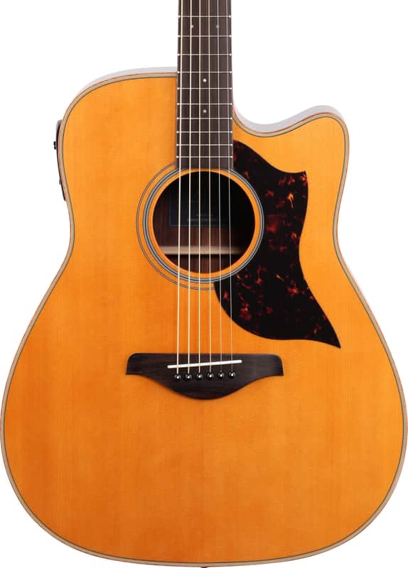 Yamaha A1R Dreadnought Acoustic-Electric Guitar, Solid Spruce Top, Vintage Natural image 1