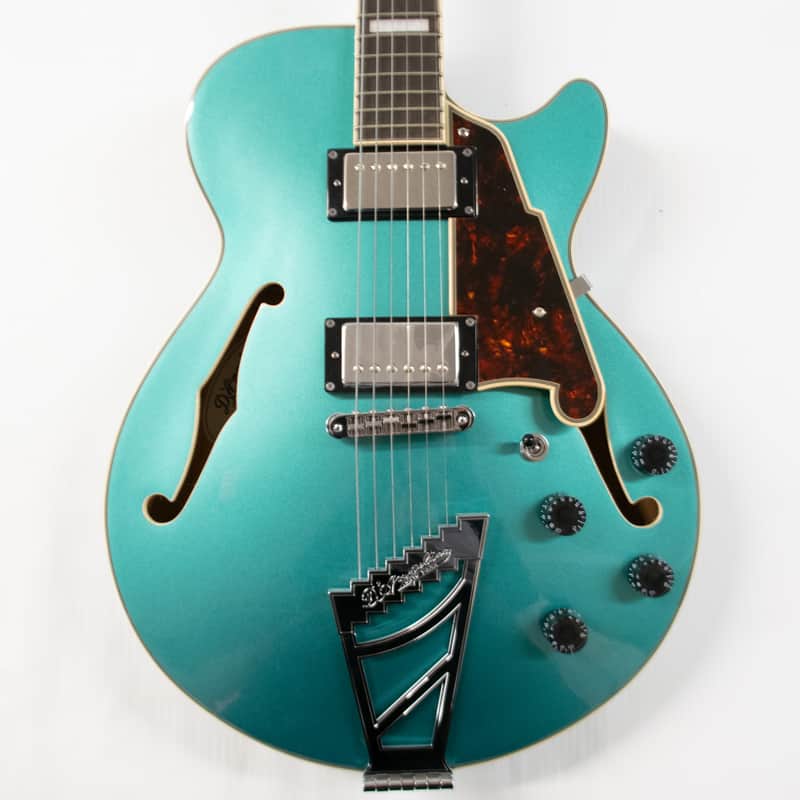 D'Angelico Premier SS Semi-hollowbody Electric Guitar - Sky Blue with Stopbar Tailpiece image 1