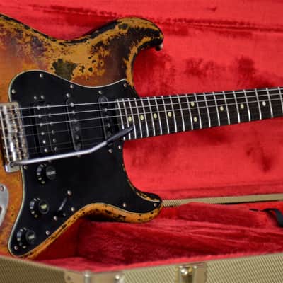 American Fender Stratocaster Heavy Relic Nitro Sunburst HSS CS Texas Specials image 4