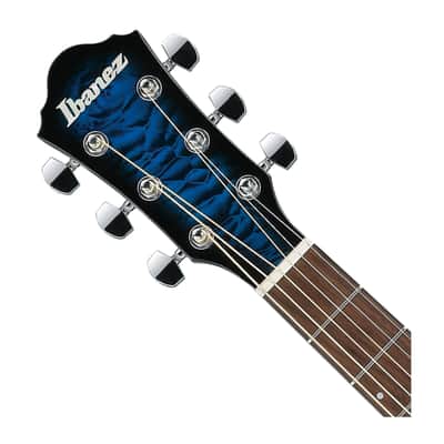 Used Ibanez AEWC16QA A/E Guitar - Transparent Blue Sunburst High Gloss image 4