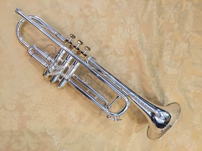 Musikwerks NEW Pro Trumpet-Solid Silver Leadpipe-Silver Plated-One Piece Bell-NICE! image 1
