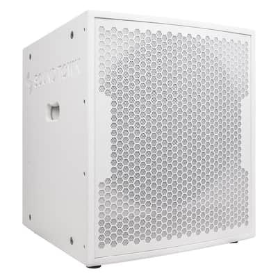 CARPO-18SWPW | 2000W 18" Powered DJ/PA Pro Audio Subwoofer with 2 Speaker Outputs, 4" Voice Coil, White image 1