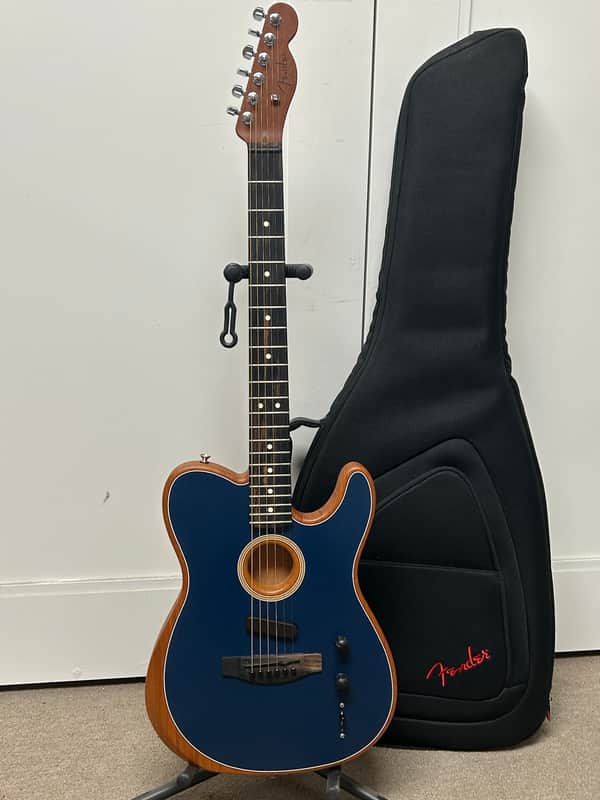 Fender American Acoustasonic Telecaster Acoustic Electric Guitar - Steel Blue image 1