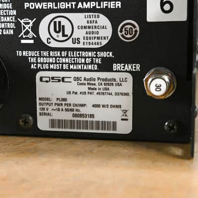 QSC PL380 Powerlight 3 Series 2-Channel Power Amplifier CG012GE image 9