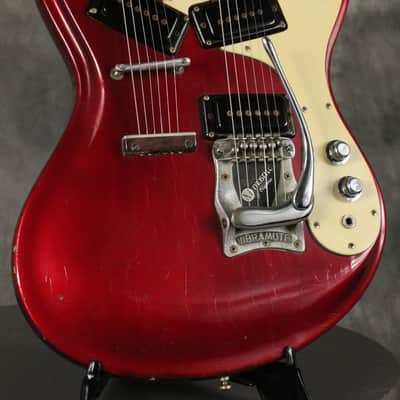 Mosrite Double Neck w/Vibramute Electric Mandolin 6 string 1964 Candy Apple Red image 1