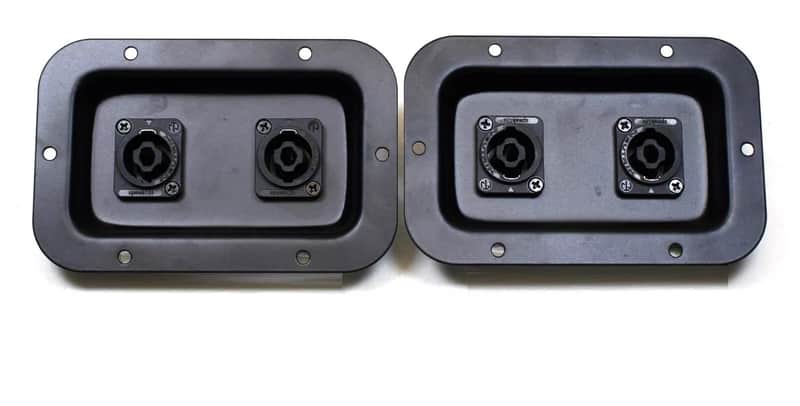 (2) Two METAL Jack Plates w/ Genuine Neutrik NL4MPXX Dual SpeakON for Speakers image 1