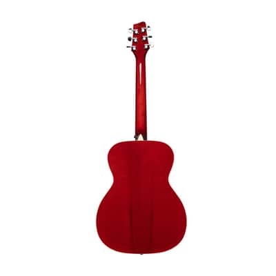 STAGG Auditorium Acoustic Guitar with Basswood Top in Vibrant Transparent Red image 4