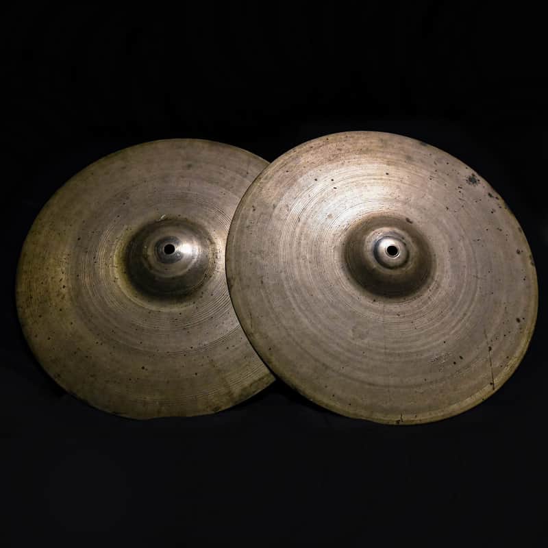A. Zildjian 13" Transition Stamp Hi-Hat Cymbals (Pair) 1946 - 1953 image 1