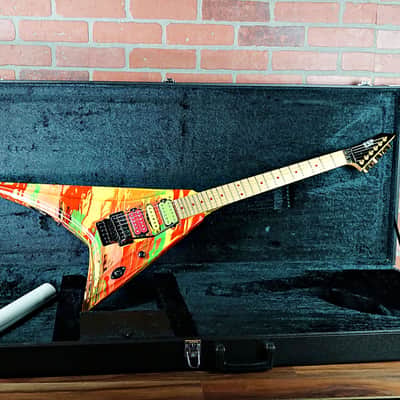 ESP PV Sexy Finger V-II Panther Signature Model of Sex Machineguns 2010 Marble Rainbow OHSC image 2