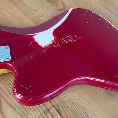 Fender MIJ JM66B Jazzmaster 1990's Candy Apple Red Nitro Relic Duncan Antiquities Spitfire Wide Bevel Pickguard image 15
