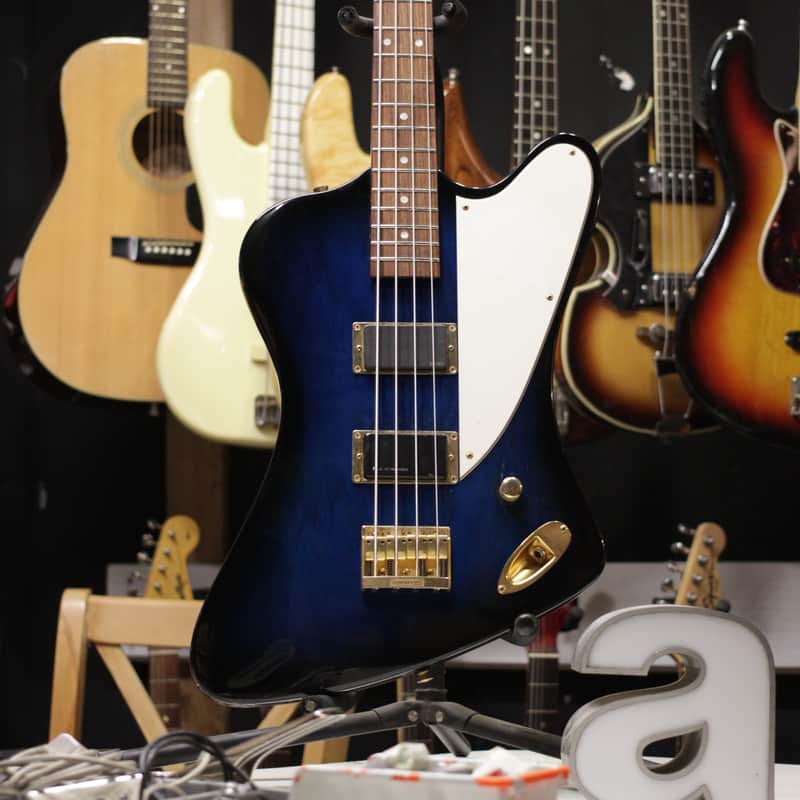 Burny ZB-85 Thunderbird; Japanese Bass, Norio Toshiro Signature; Blue Burst, 1995-1999 image 1
