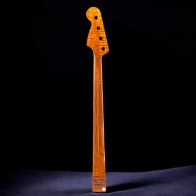 Allparts TMSWYR-RF Select Tribute Series "Tom Sawyer" Replacement Jazz Bass Neck AAA+ Roasted Flame Maple - Licensed by Fender image 2