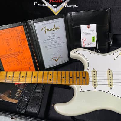 NEW! Fender Custom Shop Special Run '69 Stratocaster Journeyman Relic - Handwound P/U's - Aged Frost White Pearl - Reverse Headstock - 8lbs - Authorized Dealer - SUPER RARE! G07472 image 13