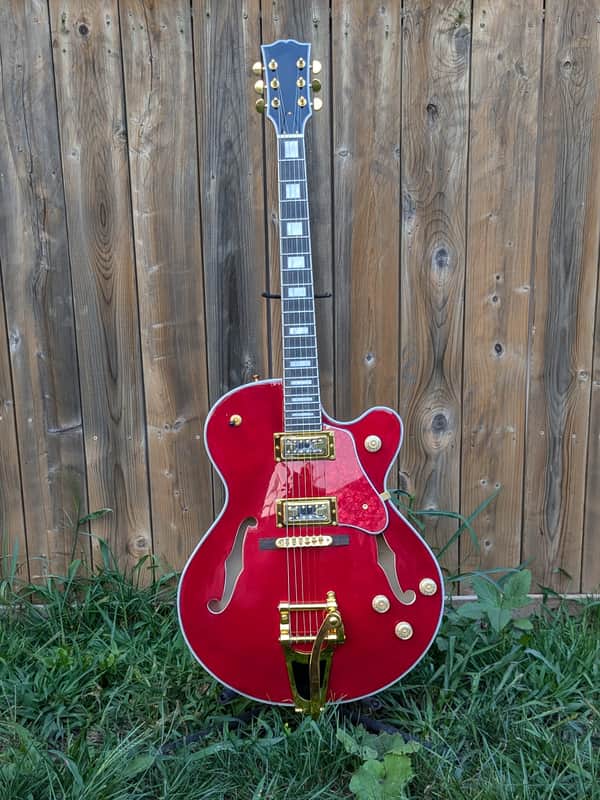 Nashville L5 Electric Guitar Hollow Body  Flamed Maple Jazz Guitar Bigsby image 1