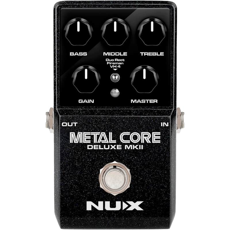 NuX Metal Core Deluxe MKII Hi-Gain Distortion Guitar Effect Pedal for Acoustic Guitars and Bass Guitars, Black image 1