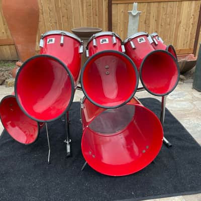 Vintage North Drums 6pc Drum Set kit - Red Finish image 1