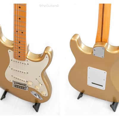 2020 Fender Lincoln Brewster Stratocaster in Aztec Gold. Boost. Dimarzio image 11