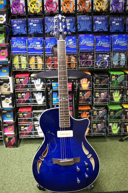 Crafter SAT-QMMS semi electro acoustic guitar - Quilted maple marine sunburst finish - Made in Korea image 1