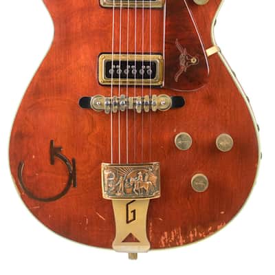 1955 Gretsch 6130 Round Up Classic Orange w/Brazilian Rosewood Fretboard and Original Hard Shell Case #13984 image 3