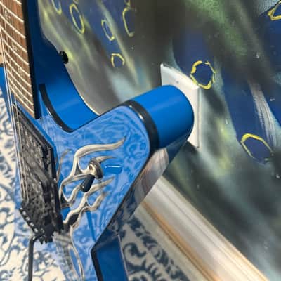 Dean Buddy Blaze ML Dimebag limited edition 1 of 300 2008 - Blue with Chrome Flame Design image 6