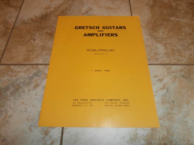 Vintage 1968 Gretsch Guitars & Amplifiers Price List! Rare, Original Case Candy, Paperwork! image 1
