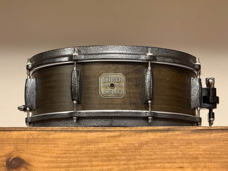 Gretsch Broadkaster Satin Ebony 5" x 14" Jasper Snare Drum image 1