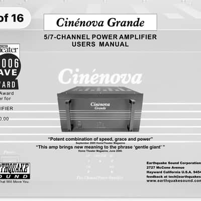 Earthquake Cinénova Grande 5, Premium 5-Channel Amplifier Home Audio image 7