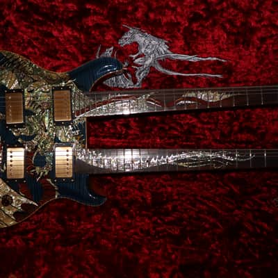 PRS Paul Reed Smith 20th Anniversary Dragon Doubleneck Whale Blue image 14