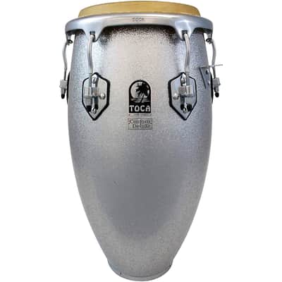 Toca Custom Deluxe Solid Fiberglass Tumba & Conga Drums Set - Silver Sparkle image 2