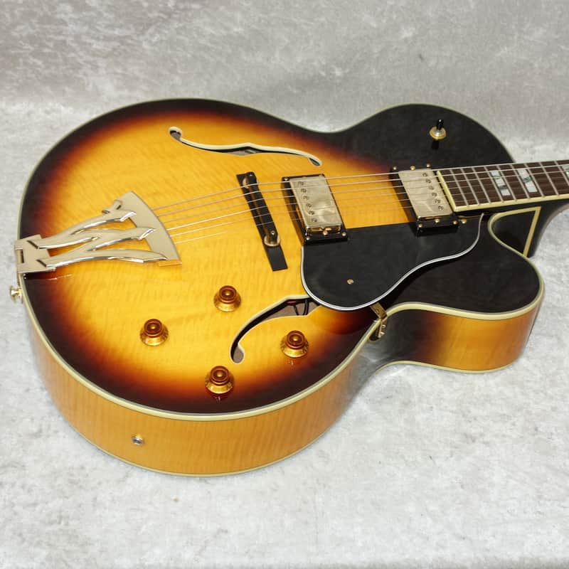 Washburn J5 J-5 hollow body electric guitar in sunburst finish image 1