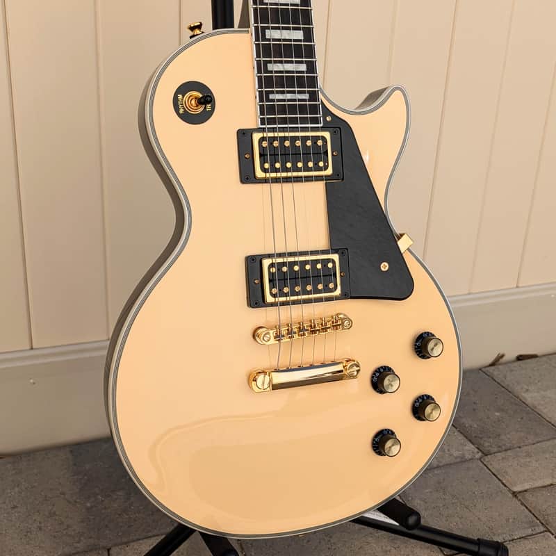 Epiphone Les Paul Custom Blackback Limited-Edition Electric Guitar Antique Ivory image 1