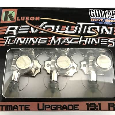 KRGL-3-CP Kluson® 3 + 3 Locking Revolution Series G-Mount Tuning Machines, Chrome image 2