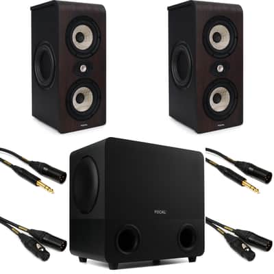 Focal Shape Twin Dual 5 inch Powered Studio Monitor (Pair) with 8 inch Studio Subwoofer and Cables image 1