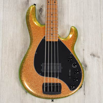 Ernie Ball Music Man StingRay DarkRay 5 5-String Bass, Roasted Maple Fretboard, Gold Bar image 2