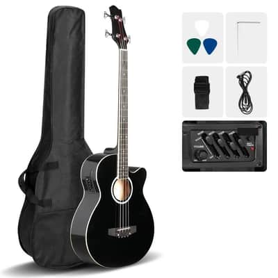 4 String Acoustic Bass Guitar Rosewood Fingerboard With Bag image 1