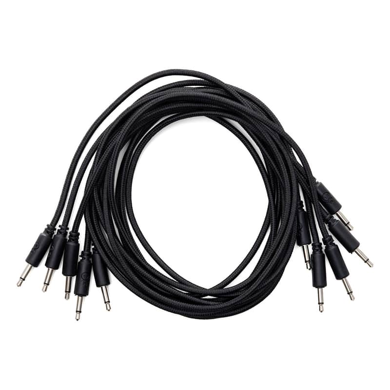 Erica Synths Eurorack Patch Cables (90cm Black Braided x 5) image 1