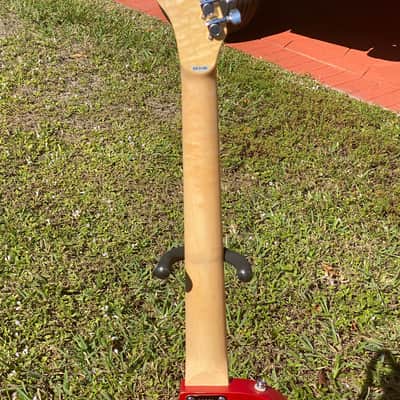 Epiphone/Davison shaved maple neck Upgrades/Concept GFS Humbucker blast @ 6 lbs. Melody Maker/LP Red image 7