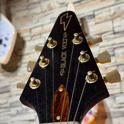 Black Volt Veronica “ Hollywood Bowl “ Alaskan Yellow Cedar Top - Sequoia - African Mahogany  ( Unique Piece in The World Lefty) image 12