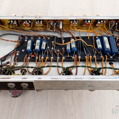 1962 Fender Bassman 6G6-A Tuxedo Brown Panel Blonde Vintage Piggyback Tube Amp w/ Oxford 12M6 image 13